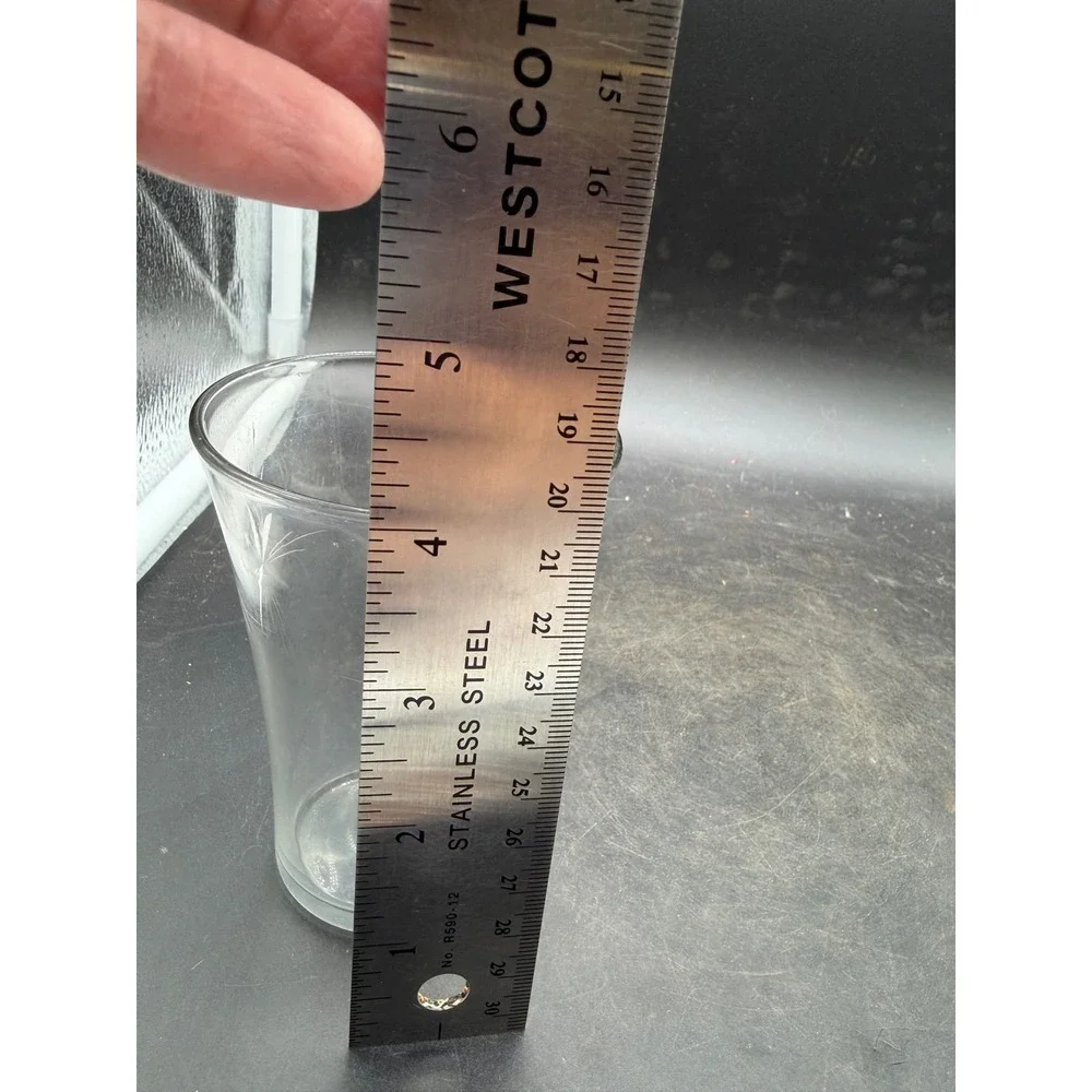 Vintage Etched Starburst Clear Glass Tumbler Tapered Juice Water Glass 4.5 inch